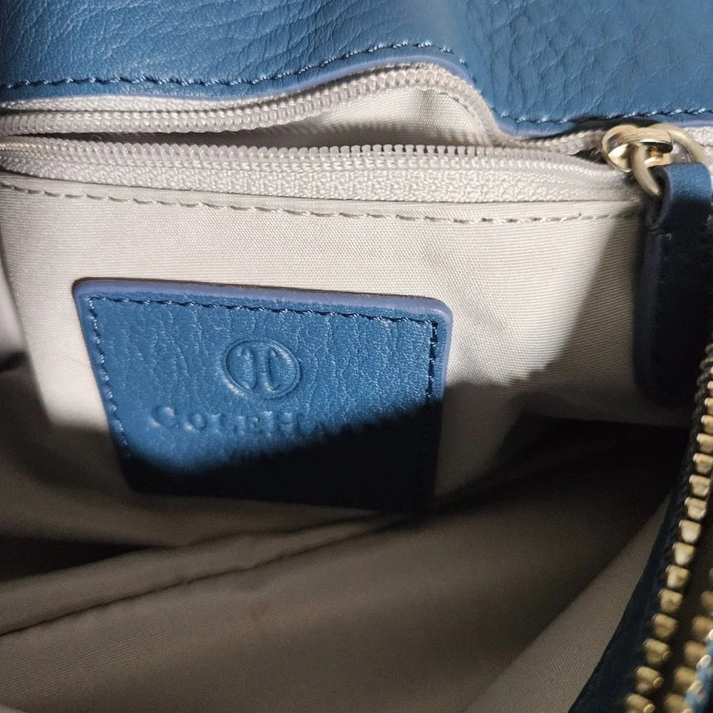 Cool Haan - pebbled leather shoulder bag turquoise/blue - Picture 6 of 6